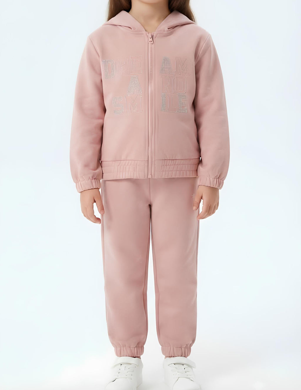 Sarabanda Tuta 2 Pezzi Bambina in Cotone Felpato Rosa