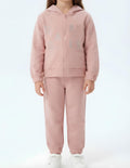 Sarabanda Tuta 2 Pezzi Bambina in Cotone Felpato Rosa