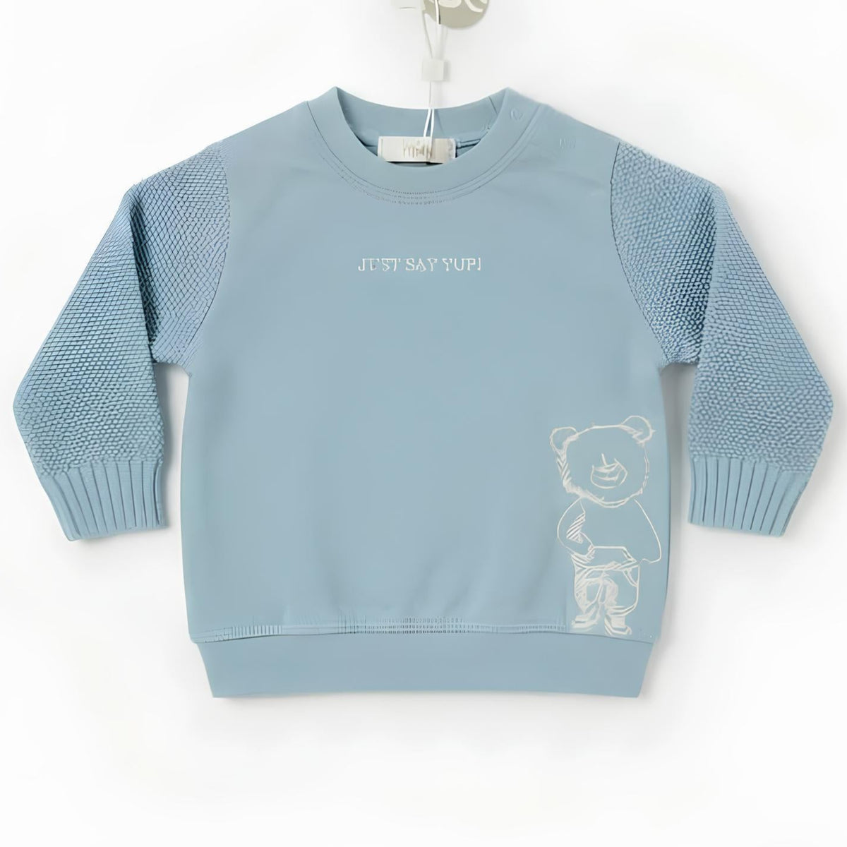YOURS FELPA BIMBO CON MANICHE IN MAGLIA. COTONE FELPATO.