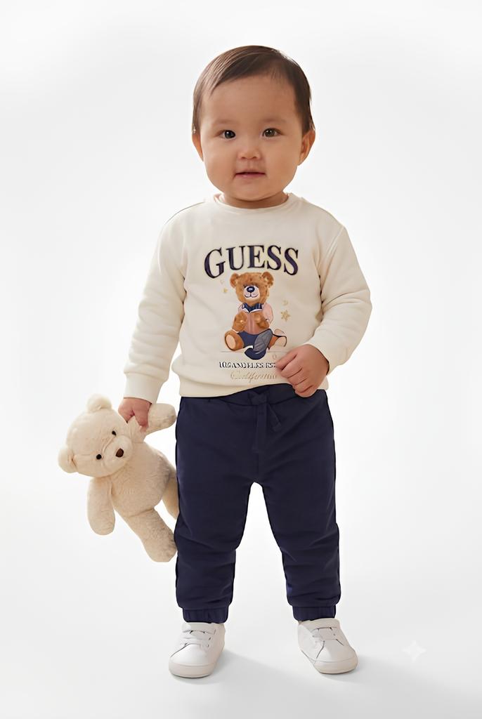 GUESS TUTA 2 PZ. BIMBA. COTONE GARZATO.