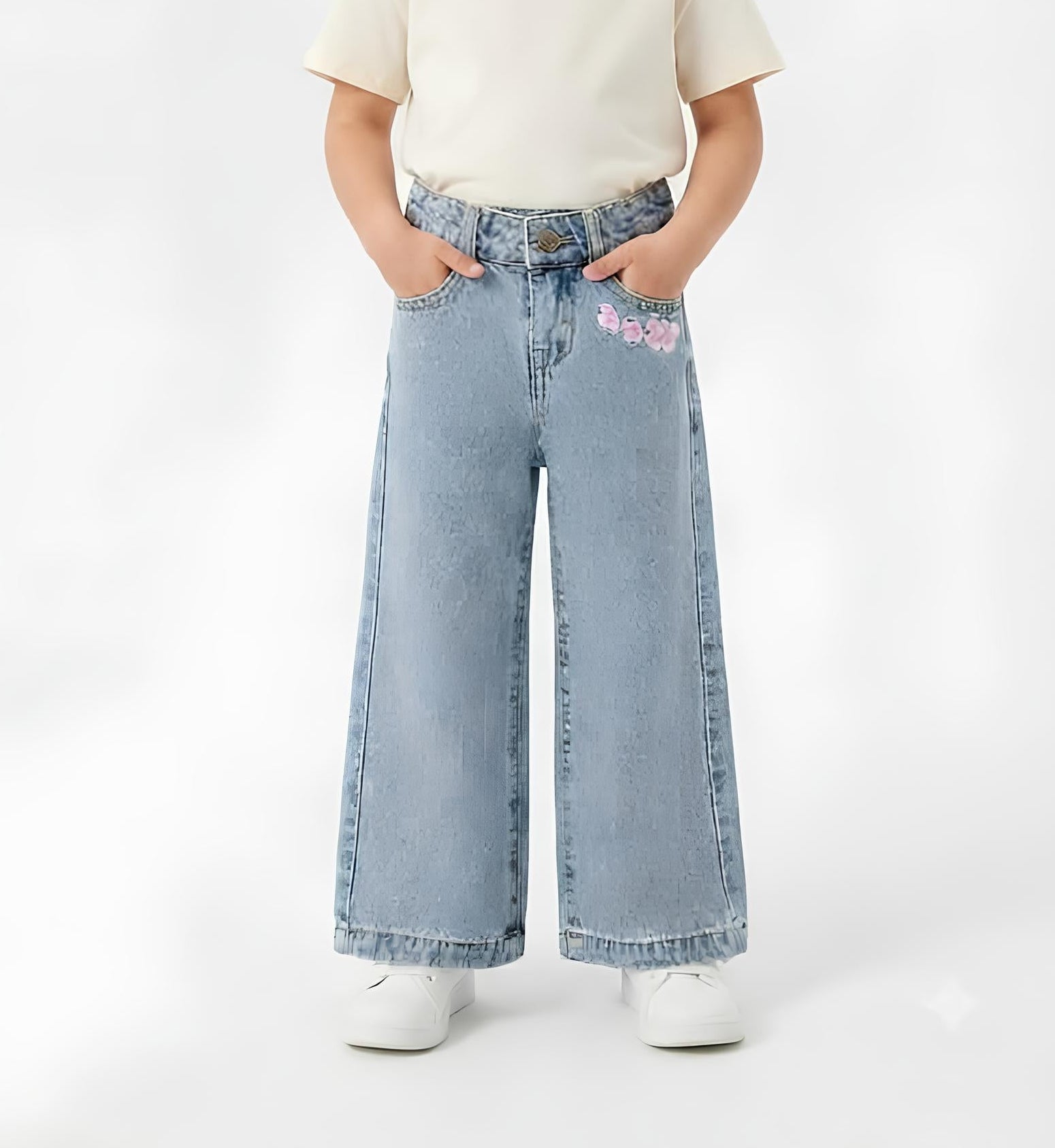 YOURS JEANS A PALAZZO BIMBA. COTONE.