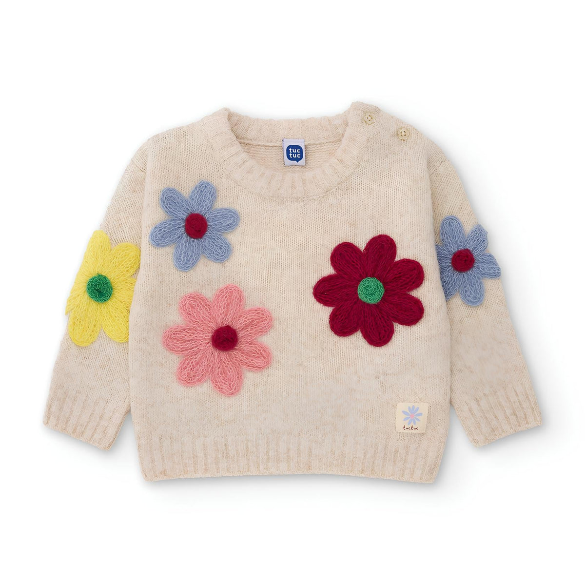 Tuc Tuc maglione fiore bimba. Acrilico.