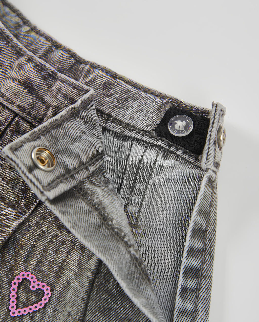 TUC TUC GONNA BIMBA DI JEANS CON BRILLANTINI. COTONE.
