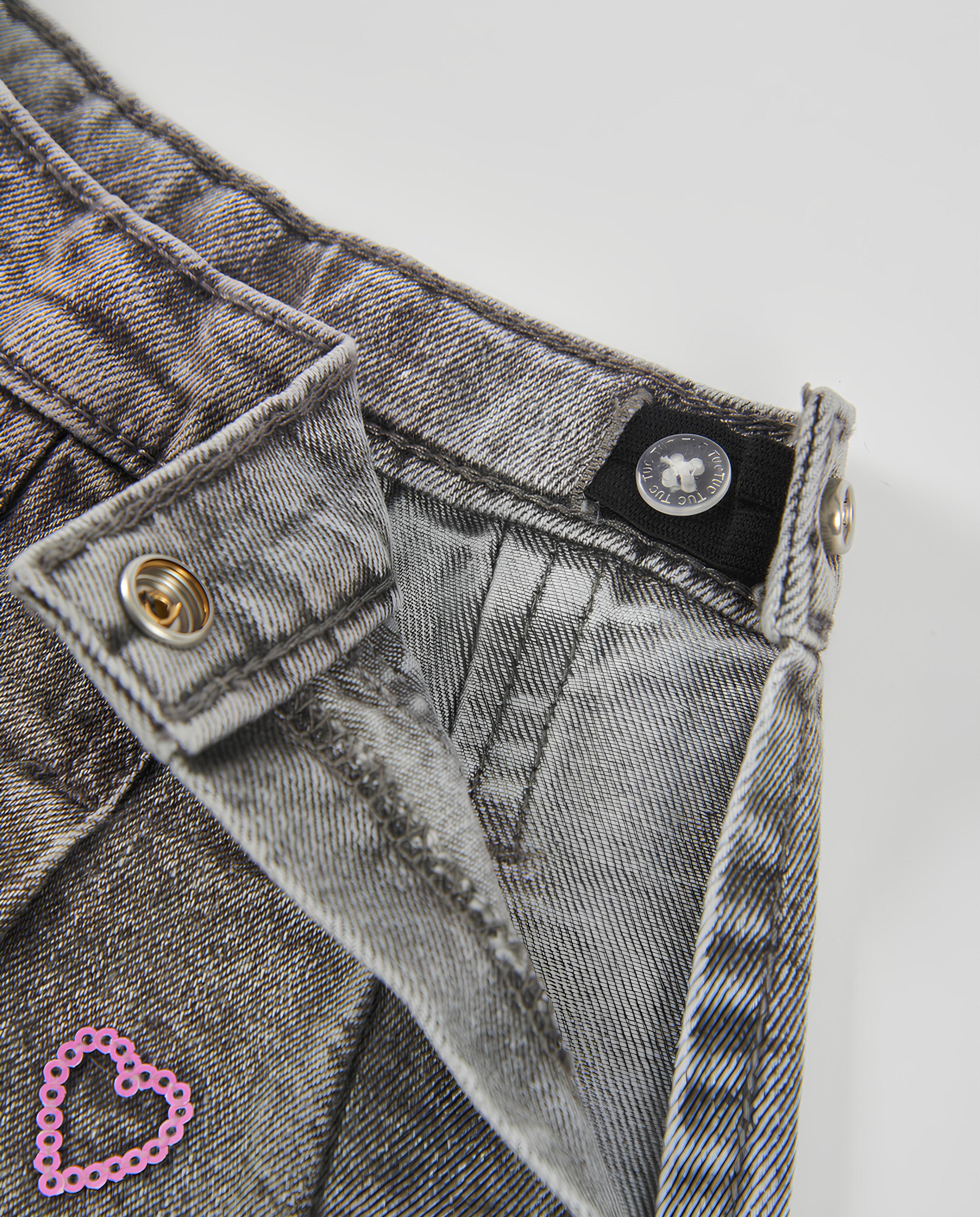TUC TUC GONNA BIMBA DI JEANS CON BRILLANTINI. COTONE.