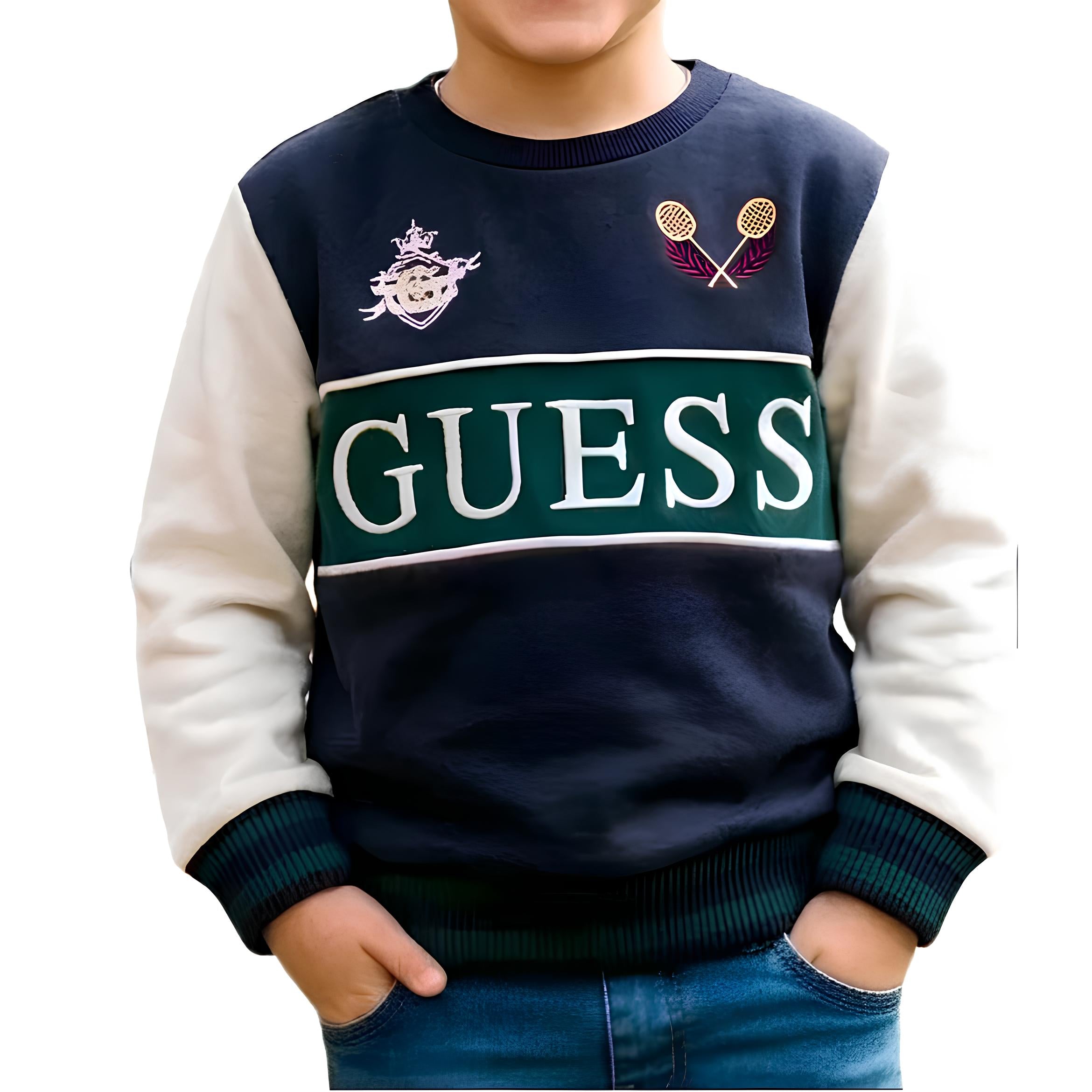 GUESS FELPA GIROCOLLO BIMBO. COTONE GARZATO.
