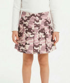 SARABANDA GONNA FANTASIA CAMOUFLAGE CON PIEGHE, BAMBINA. COTONE.