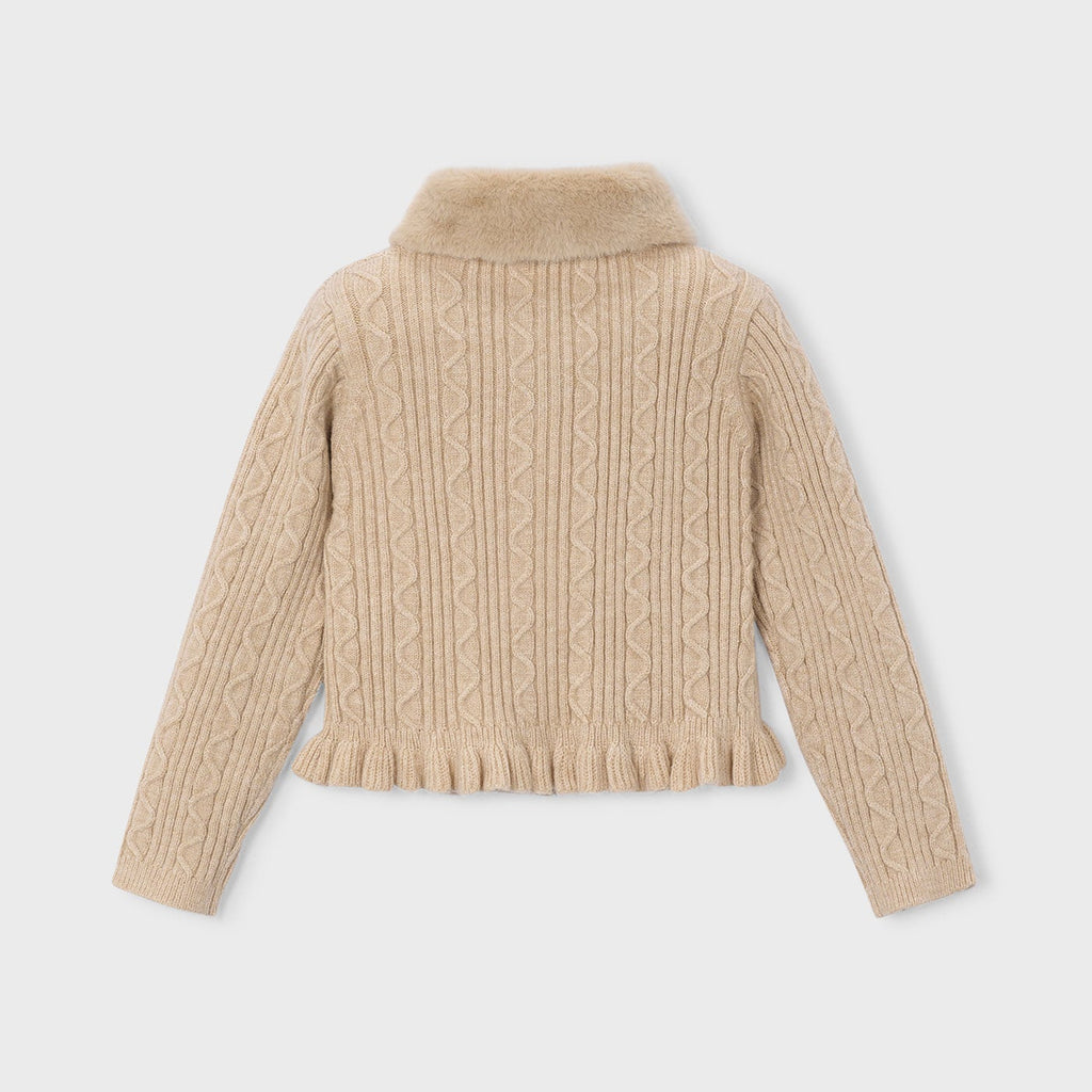 MAYORAL CARDIGAN CON COLLO ECOPELLICCIA STACCABILE BIMBA.