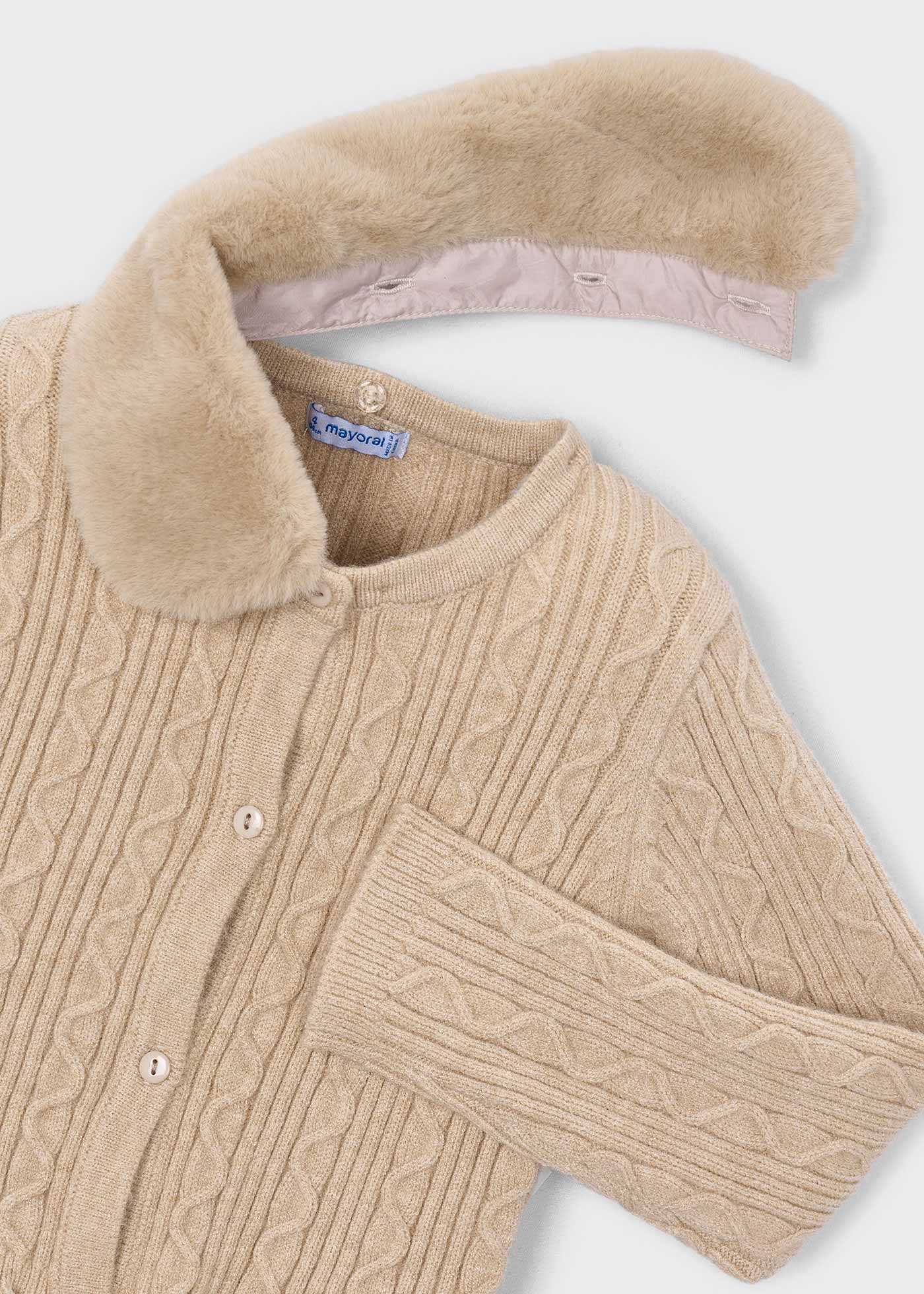 MAYORAL CARDIGAN CON COLLO ECOPELLICCIA STACCABILE BIMBA.