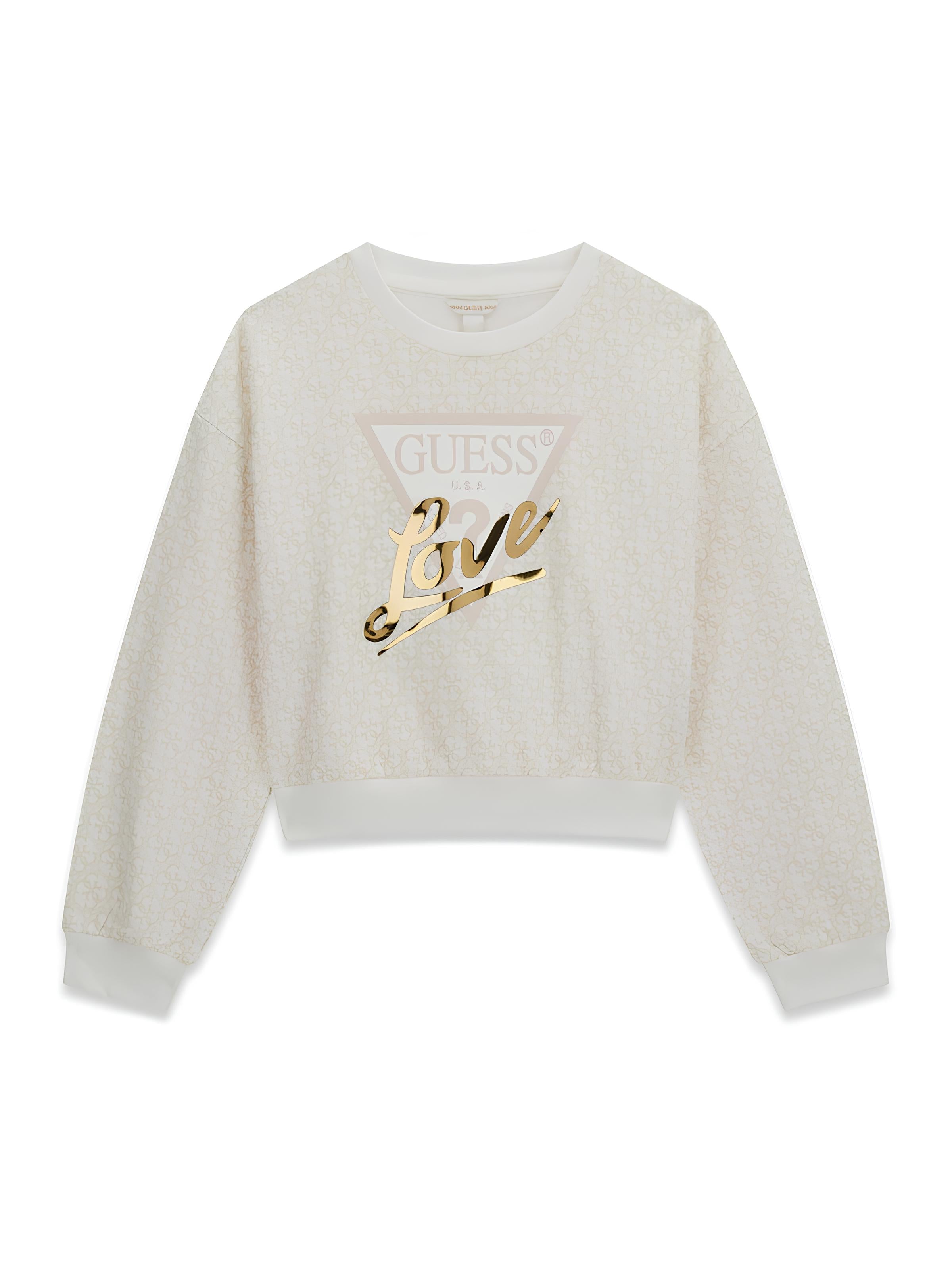 GUESS FELPA RAGAZZA LOGGATA. COTONE GARZATO.
