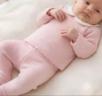 MINIBANDA TUTINA 2 PZ. IN MAGLIA NEONATA. COTONE/LANA.