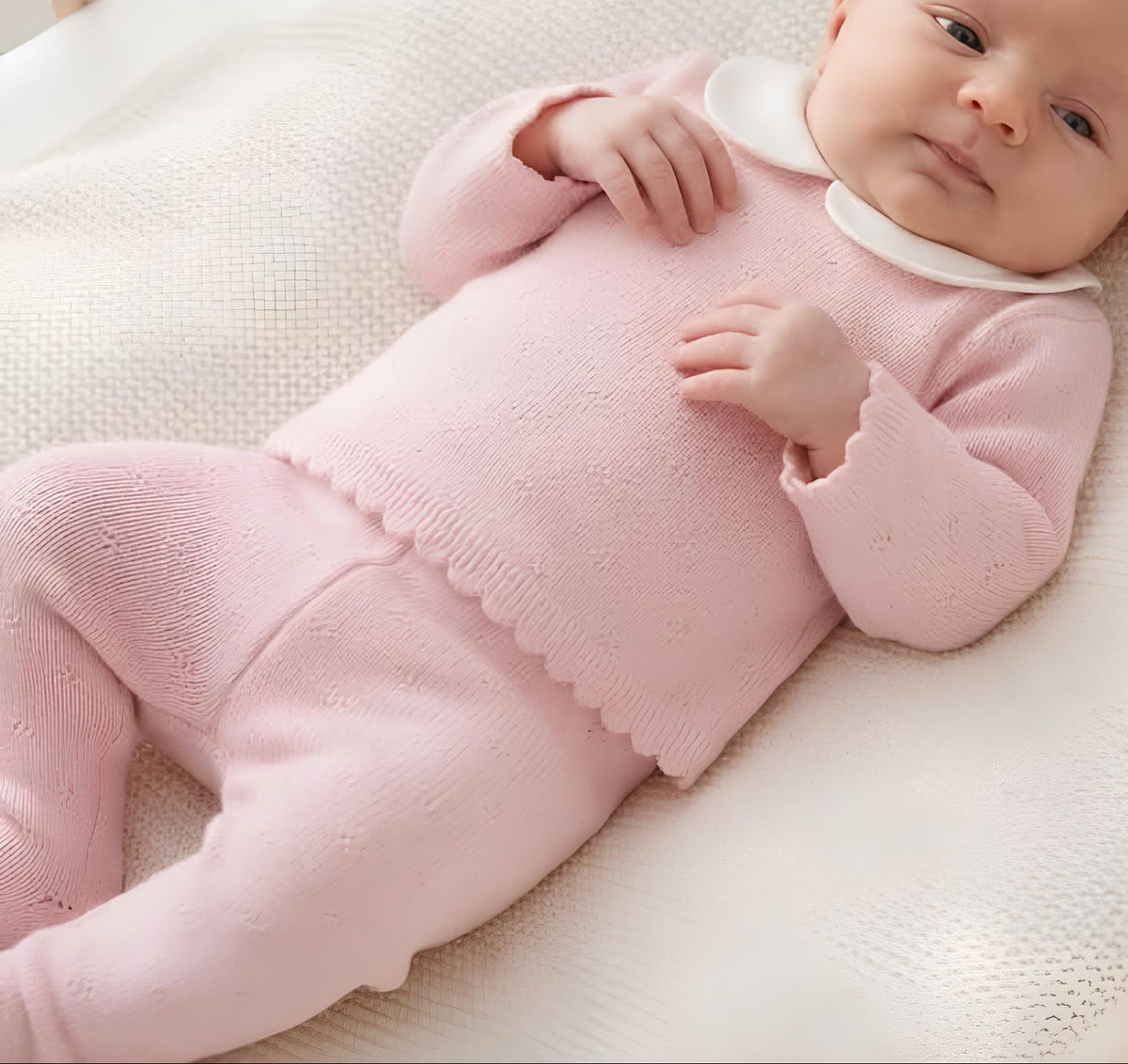 MINIBANDA TUTINA 2 PZ. IN MAGLIA NEONATA. COTONE/LANA.