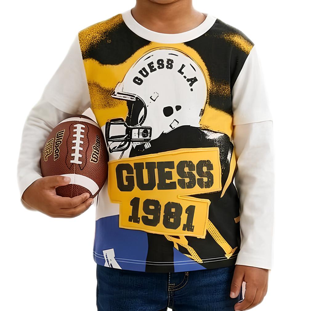 GUESS MAGLIETTA MANICA LUNGA BIMBO. COTONE.