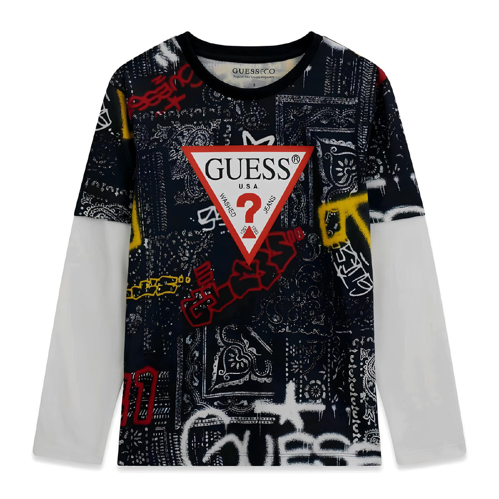 GUESS MAGLIETTA MANICA LUNGA RAGAZZO. COTONE.