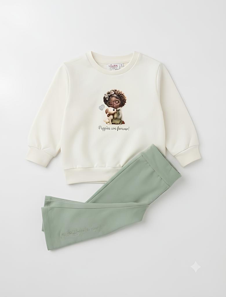 YOURS COMPLETO 2 PZ. BIMBA. COTONE FELPATO.