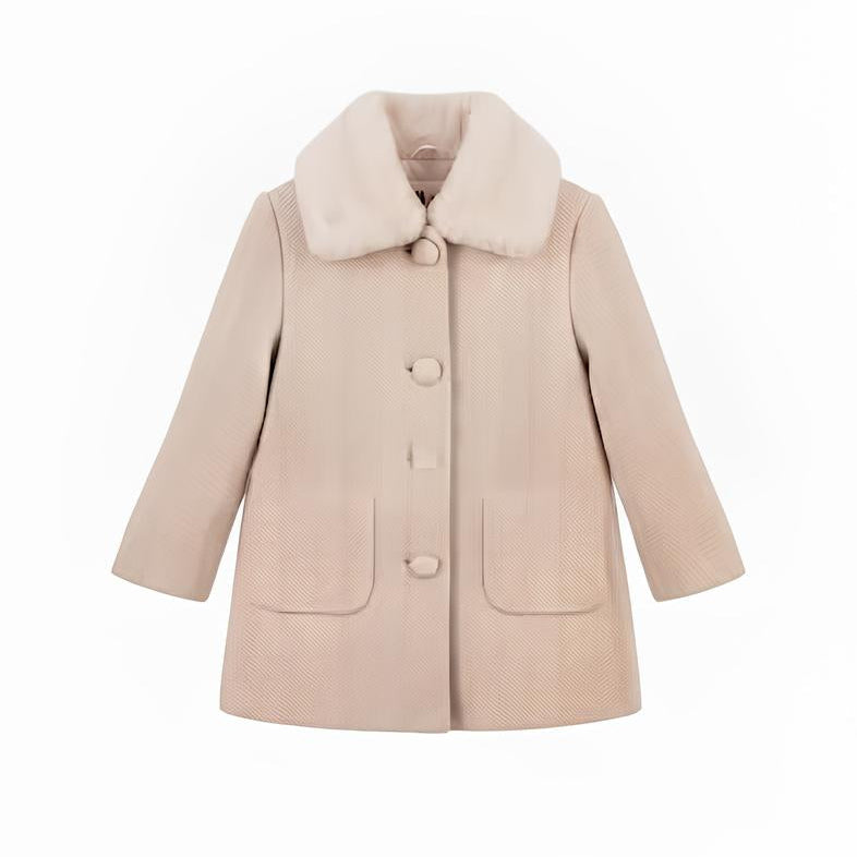 Sarabanda Cappotto Bambina con Colletto in Ecopelliccia Rimovibile