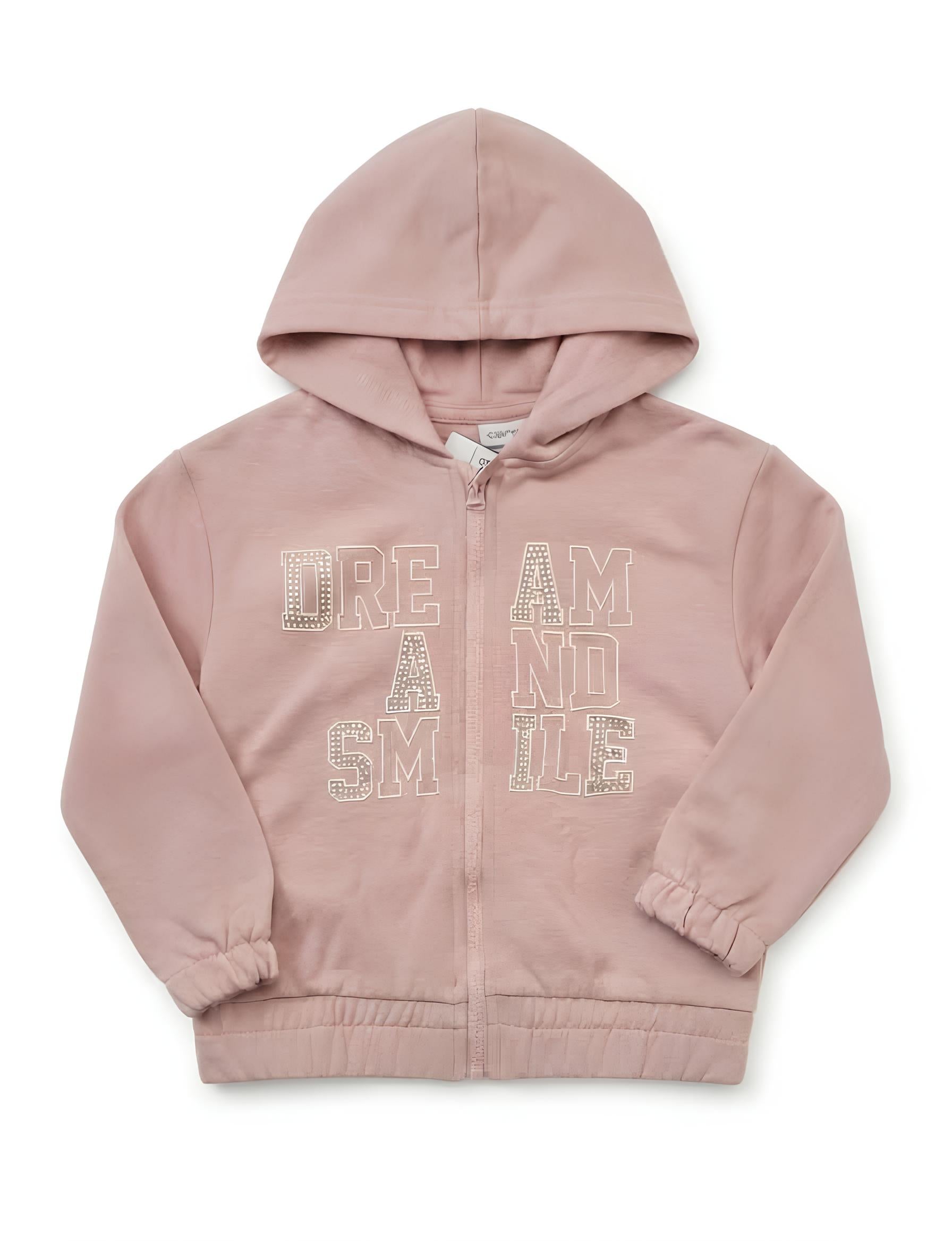 Sarabanda Tuta 2 Pezzi Bambina in Cotone Felpato Rosa