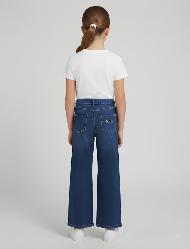 GUESS JEANS A PALAZZO, CON STRASS, RAGAZZA. COTONE.