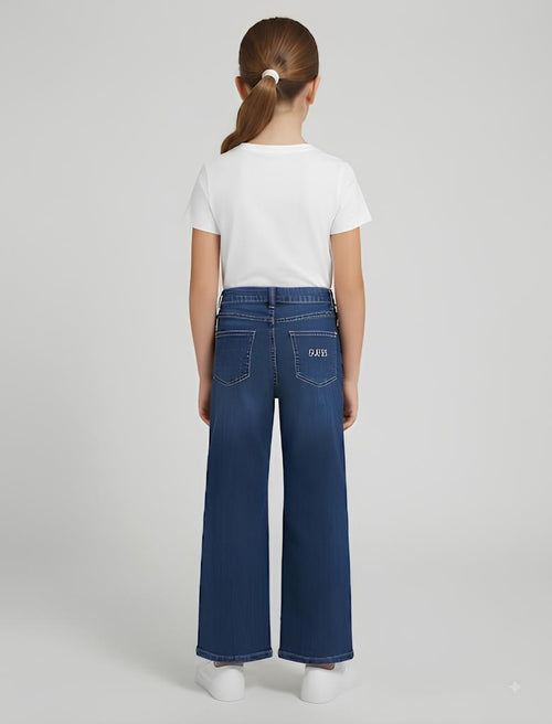 GUESS JEANS A PALAZZO, CON STRASS, RAGAZZA. COTONE.