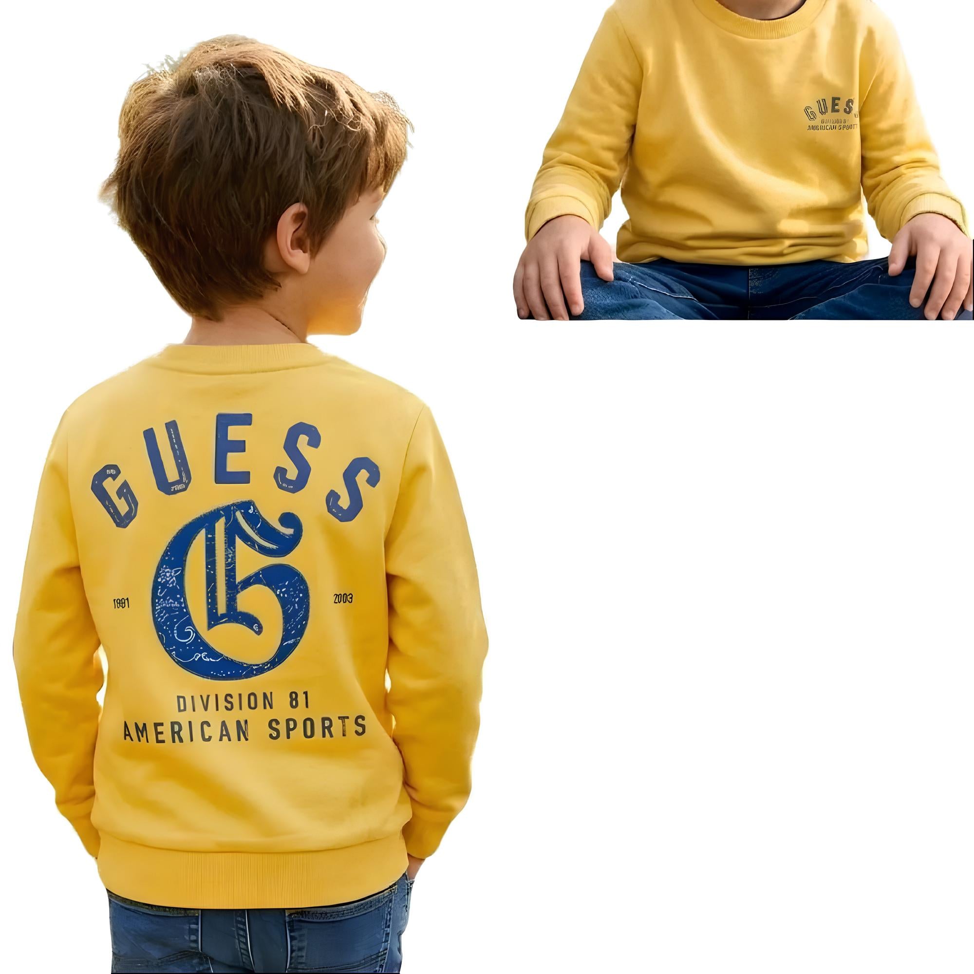 GUESS FELPA GIROCOLLO BIMBO. COTONE GARZATO.
