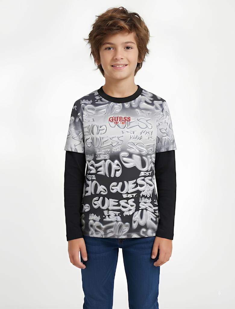 GUESS MAGLIETTA MANICA LUNGA RAGAZZO.COTONE.