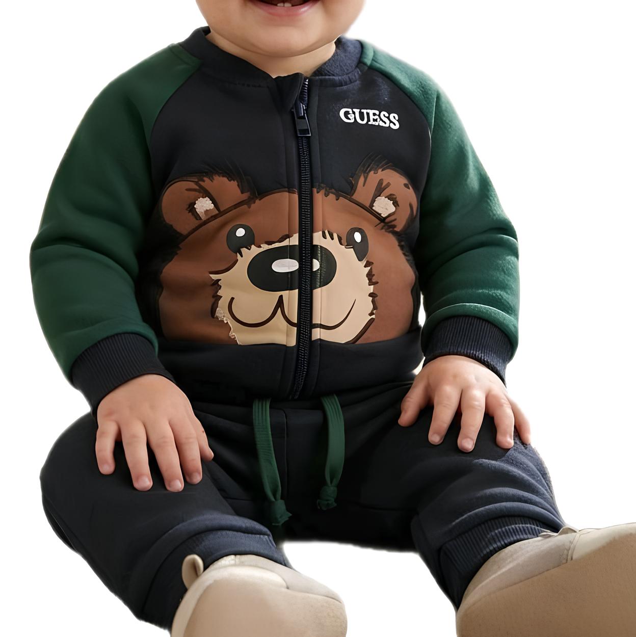 GUESS TUTA 2 PZ. NEONATO. COTONE GARZATO.
