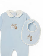 Yours set 3 pz. tutina intera+bavetta+cappellino neonato. Ciniglia.