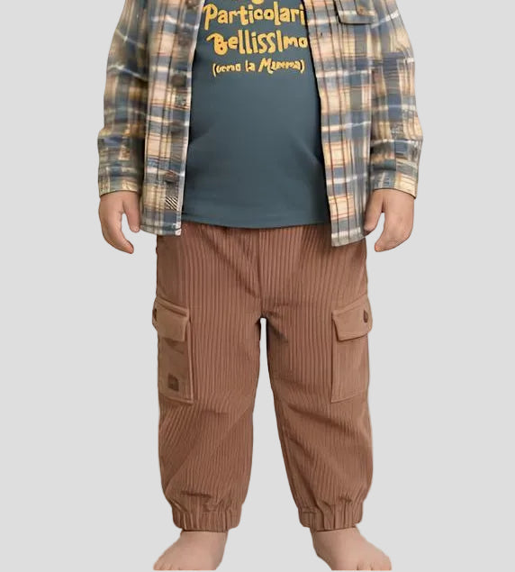 MINBANDA PANTALONE CARGO IN VELLUTO BIMBO.