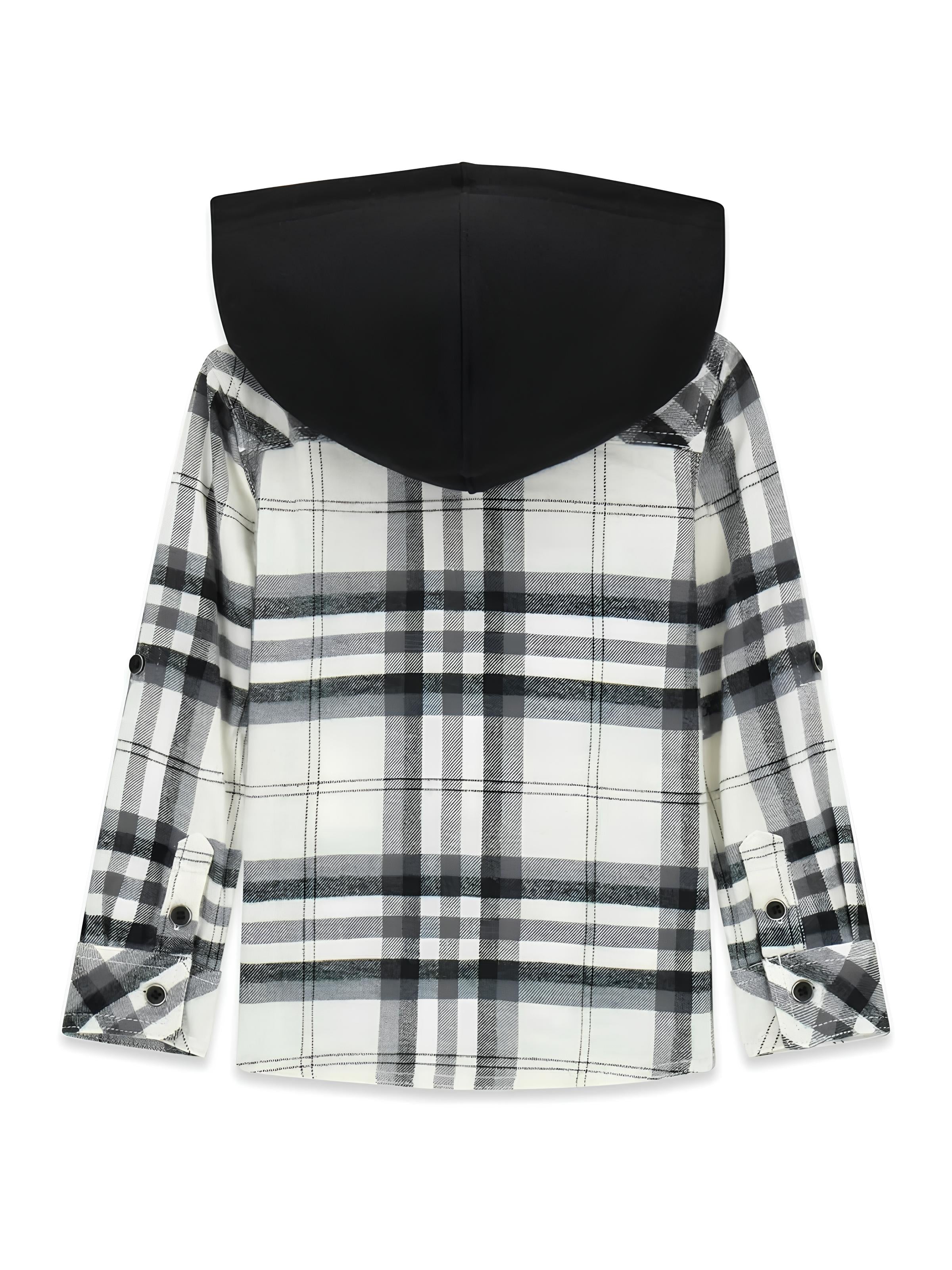GUESS CAMICIA BIMBO, CAPPUCCIO STACCABILE. FLANELLA.