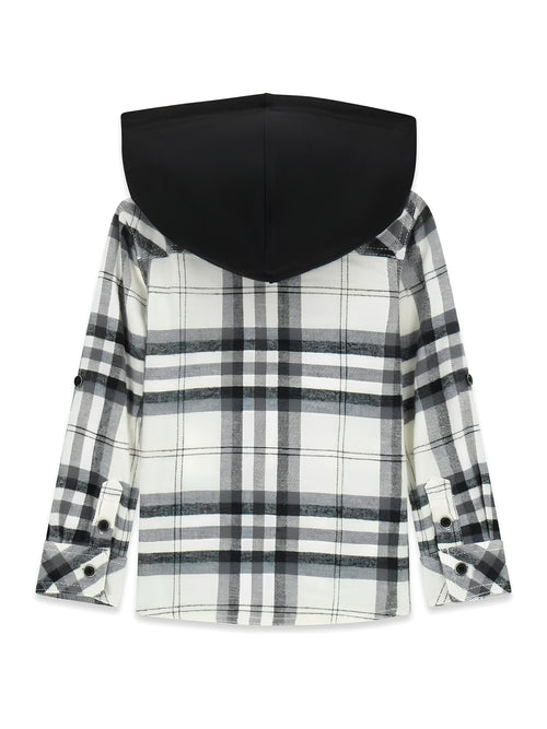 GUESS CAMICIA BIMBO, CAPPUCCIO STACCABILE. FLANELLA.