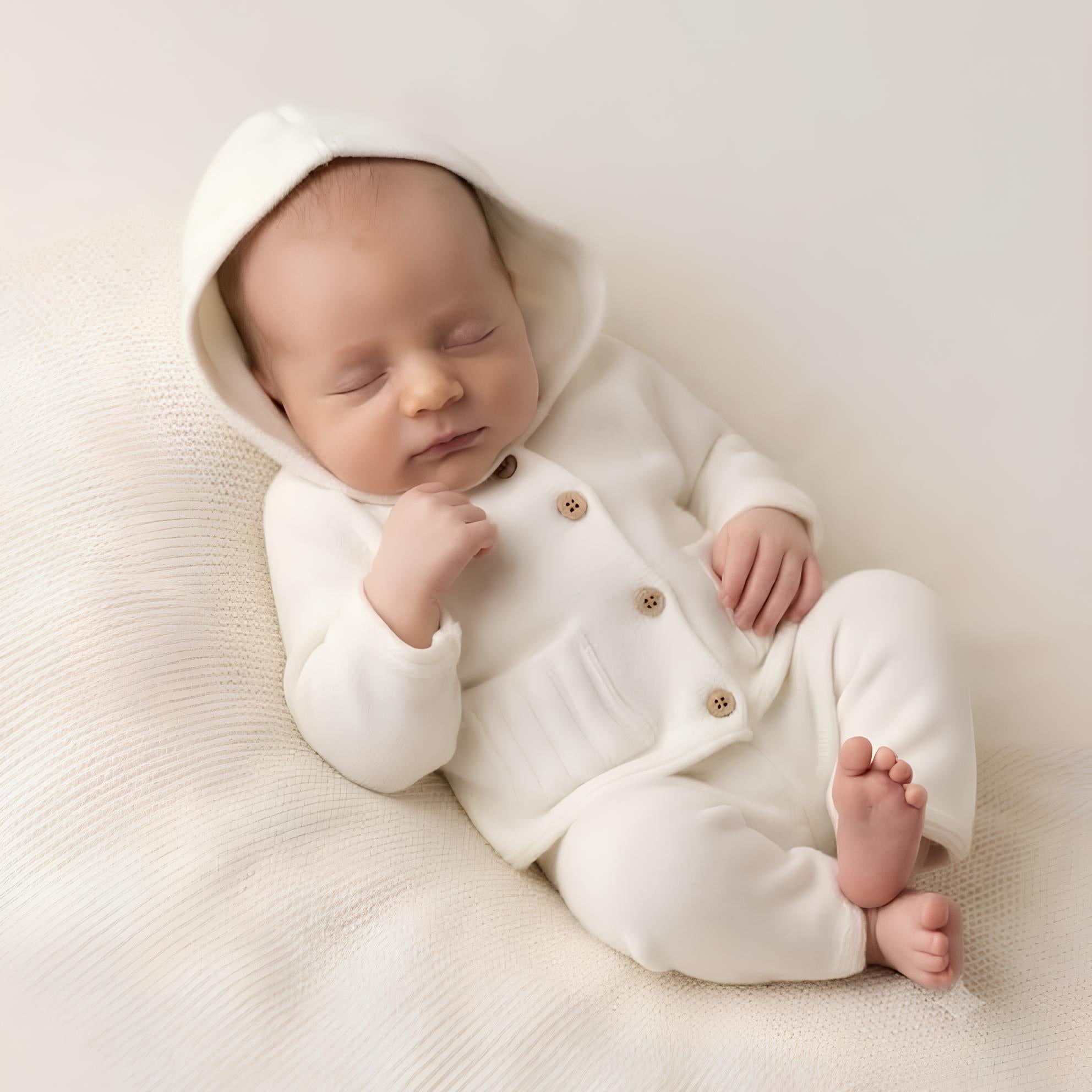 MINIBANDA COMPLETO 2 PZ. IN MAGLIA, UNISEX. COTONE/LANA.