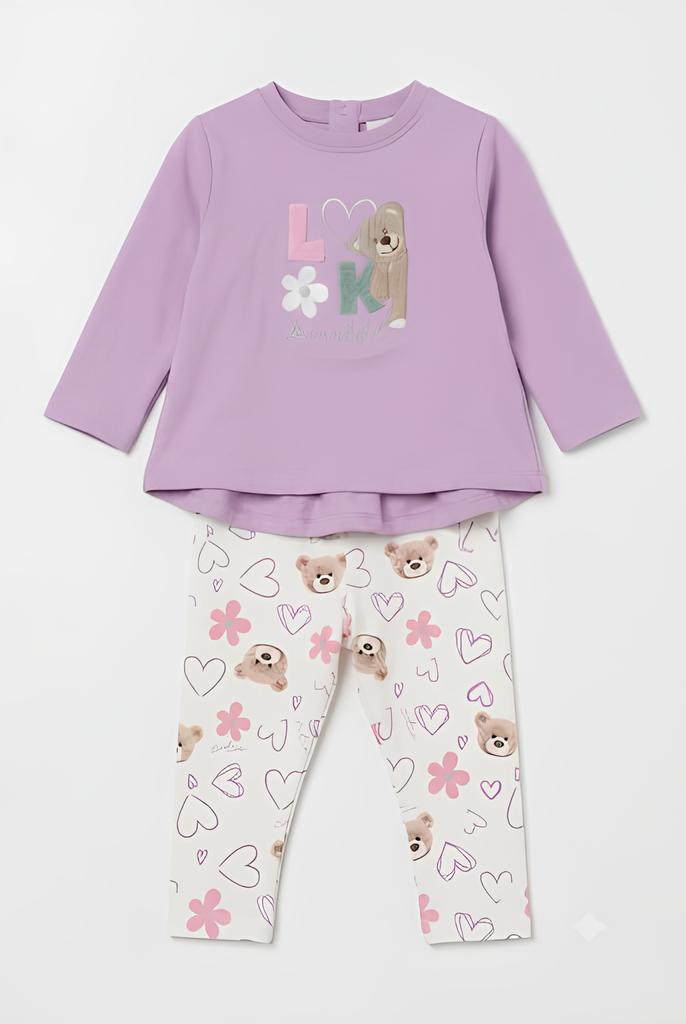 YOURS COMPLETO 2 PZ. NEONATA. COTONE FELPATO.