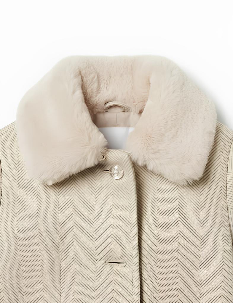Sarabanda Cappotto Bambina con Colletto in Ecopelliccia Rimovibile