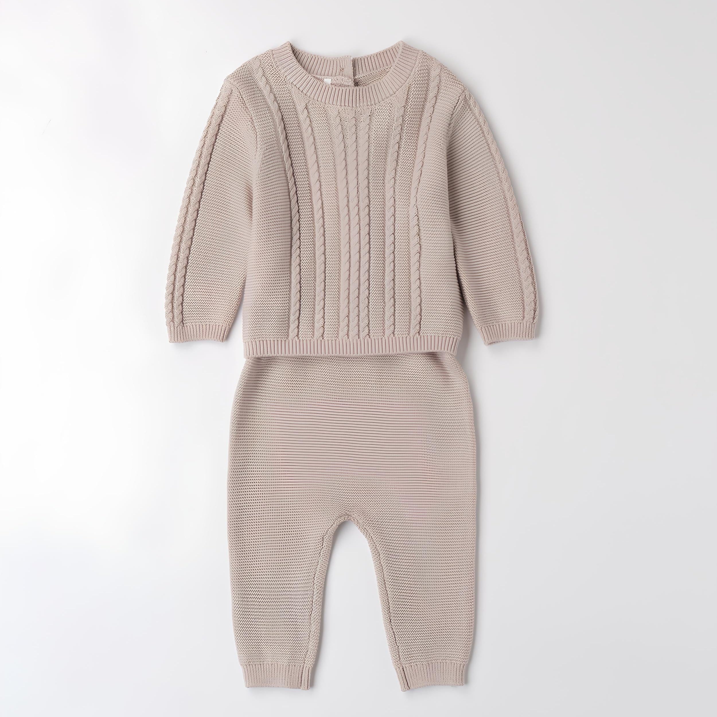 MINIBANDA COMPLETO 2 PZ. IN MAGLIA, UNISEX. COTONE/LANA.
