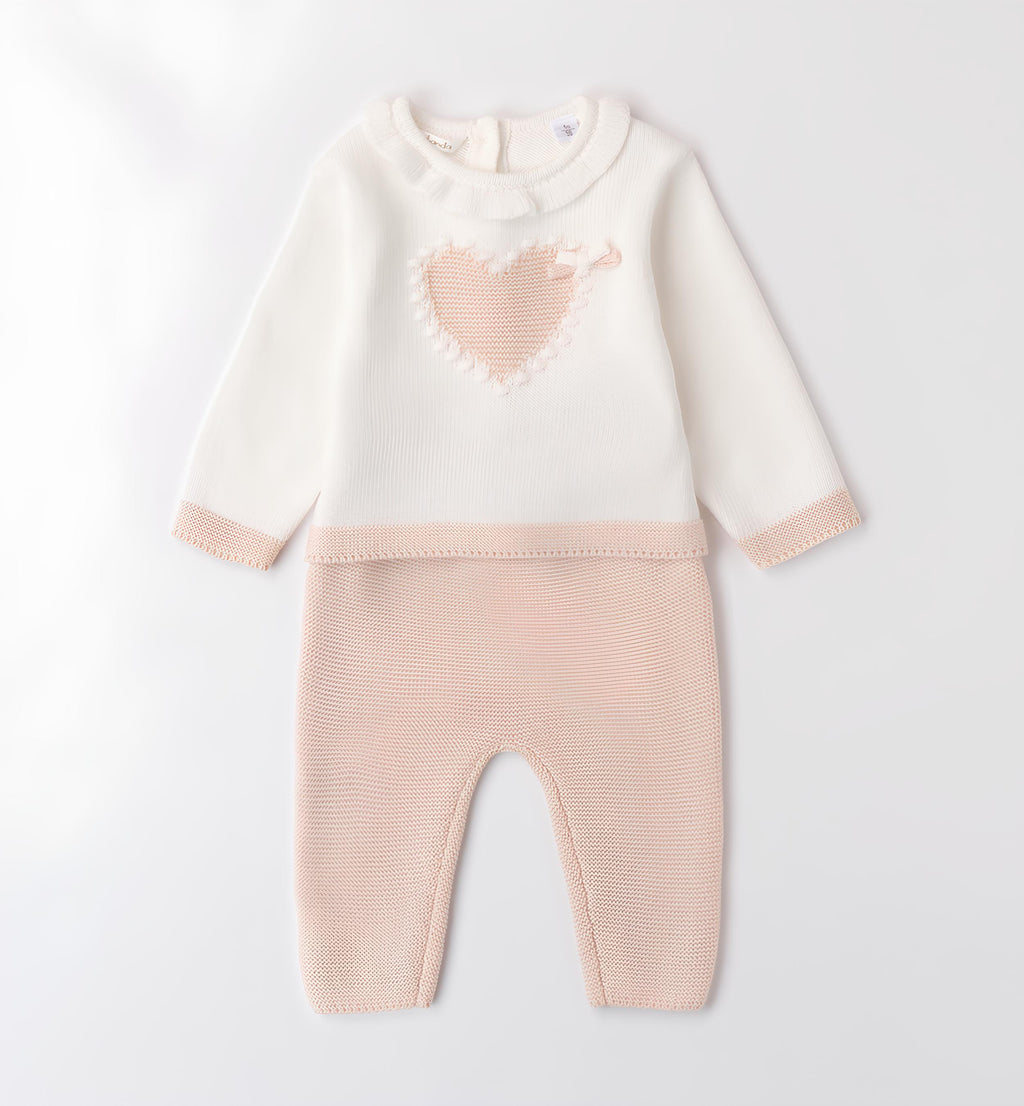 MINIBANDA TUTINA 2 PZ. IN MAGLIA NEONATA. COTONE/LANA.