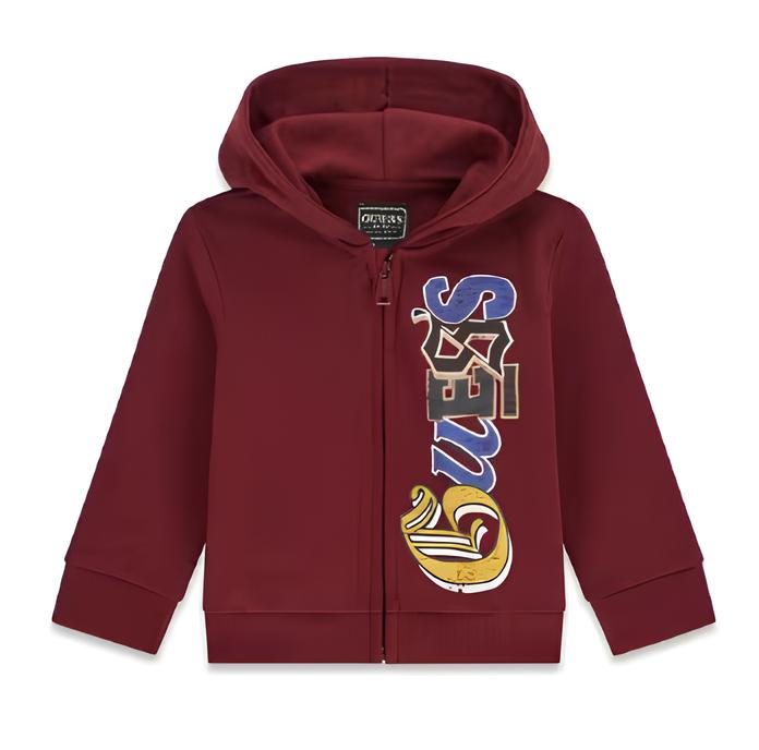 GUESS FELPA BIMBO, CON ZIP E CAPPUCCIO.COTONE GARZATO.