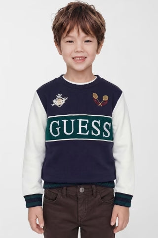 GUESS FELPA GIROCOLLO BIMBO. COTONE GARZATO.