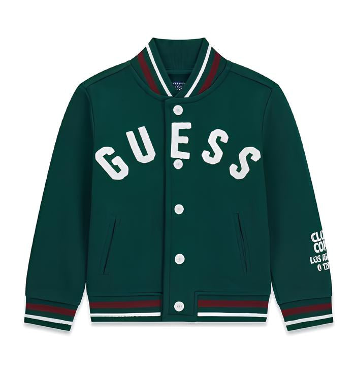 GUESS FELPA GIROCOLLO CON BOTTONI AUTOMATICI.COTONE GARZATO.