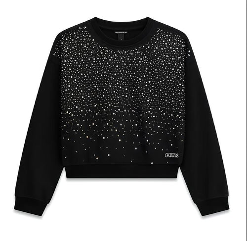 GUESS FELPA STRASSATA RAGAZZA. COTONE GARZATO.
