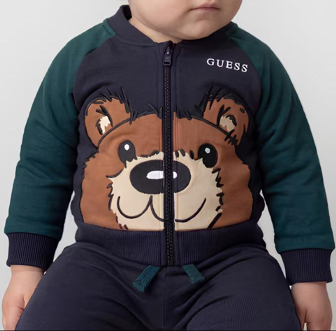 GUESS TUTA 2 PZ. NEONATO. COTONE GARZATO.