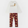 SARABANDA COMPLETO 2 PZ. BIMBA. MAGLIETTA COTONE+ LEGGING COTONE FELPATO.