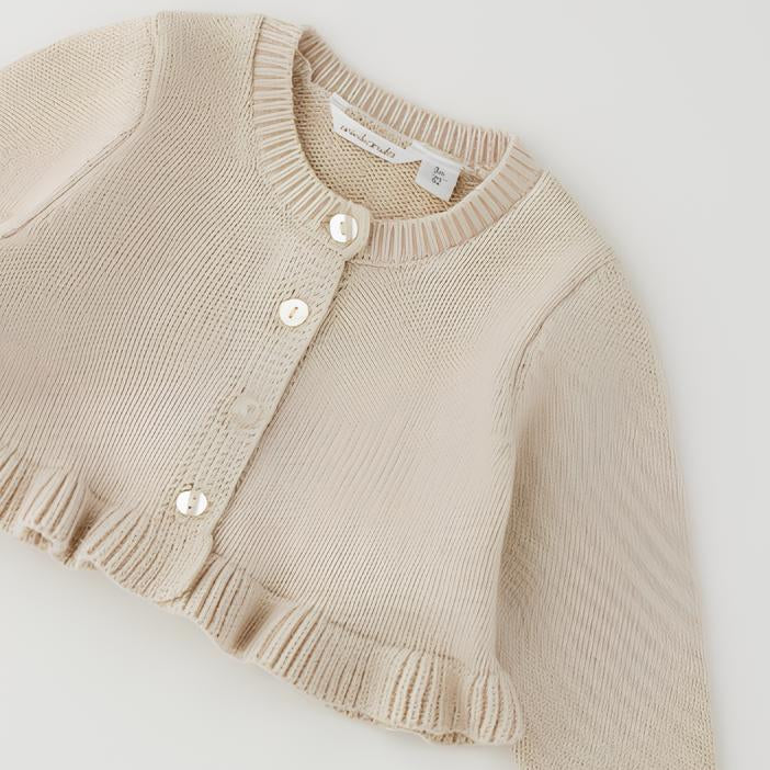 MINIBANDA CARDIGAN BIMBA. COTONE/LANA.