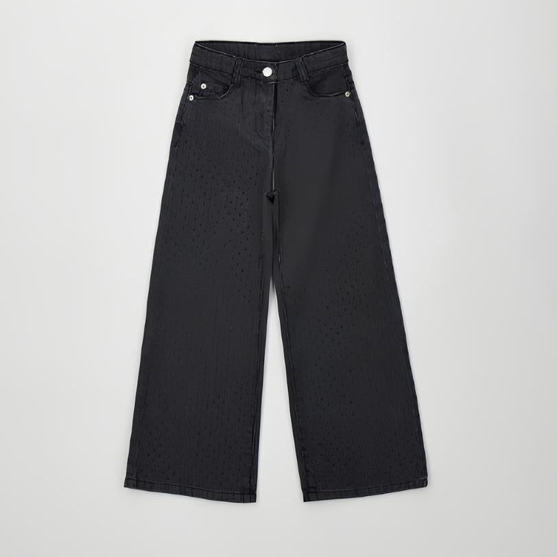 Sarabanda Jeans a Palazzo con Strass Bambina in Cotone