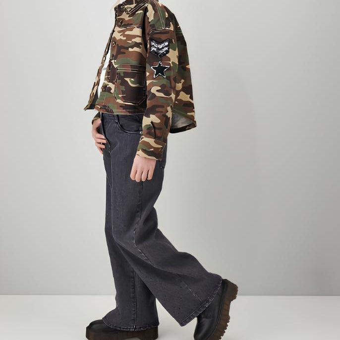 Sarabanda Jeans a Palazzo con Strass Bambina in Cotone