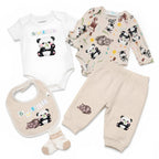 GUESS COMPLETO 5 PZ. UNISEX, NEONATO. COTONE.