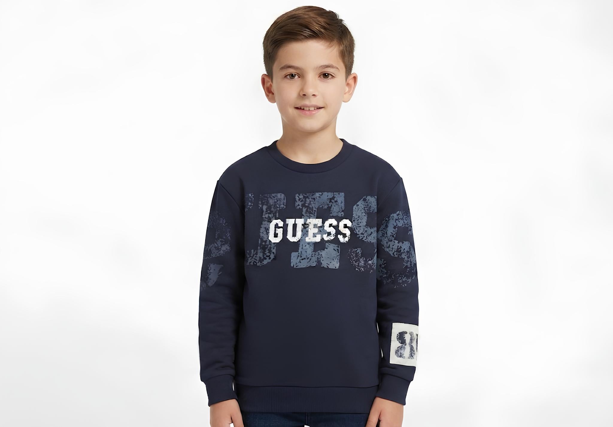 GUESS FELPA RAGAZZO. COTONE GARZATO