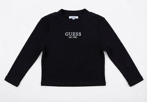 GUESS MAGLIETTA A MANICA LUNGA RAGAZZA. COTONE A COSTINE.