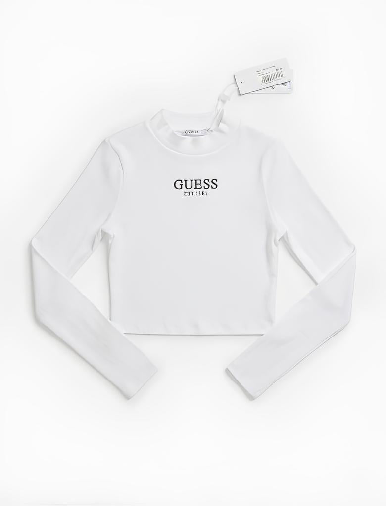 GUESS MAGLIETTA A MANICA LUNGA RAGAZZA. COTONE A COSTINE.