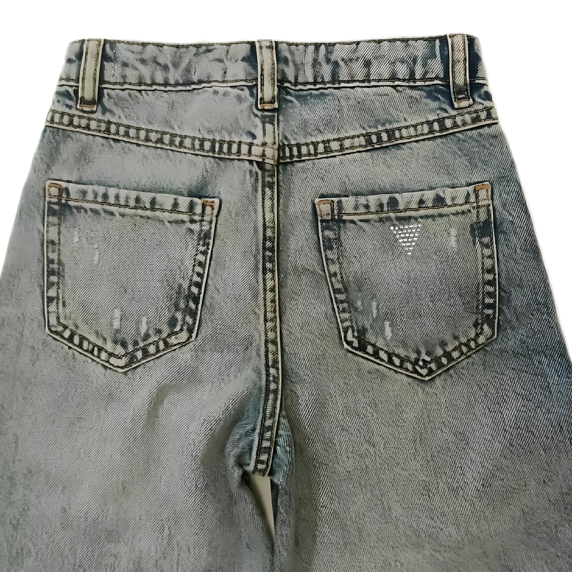 GUESS JEANS A PALAZZO RAGAZZA, CON STRAPPI. COTONE.