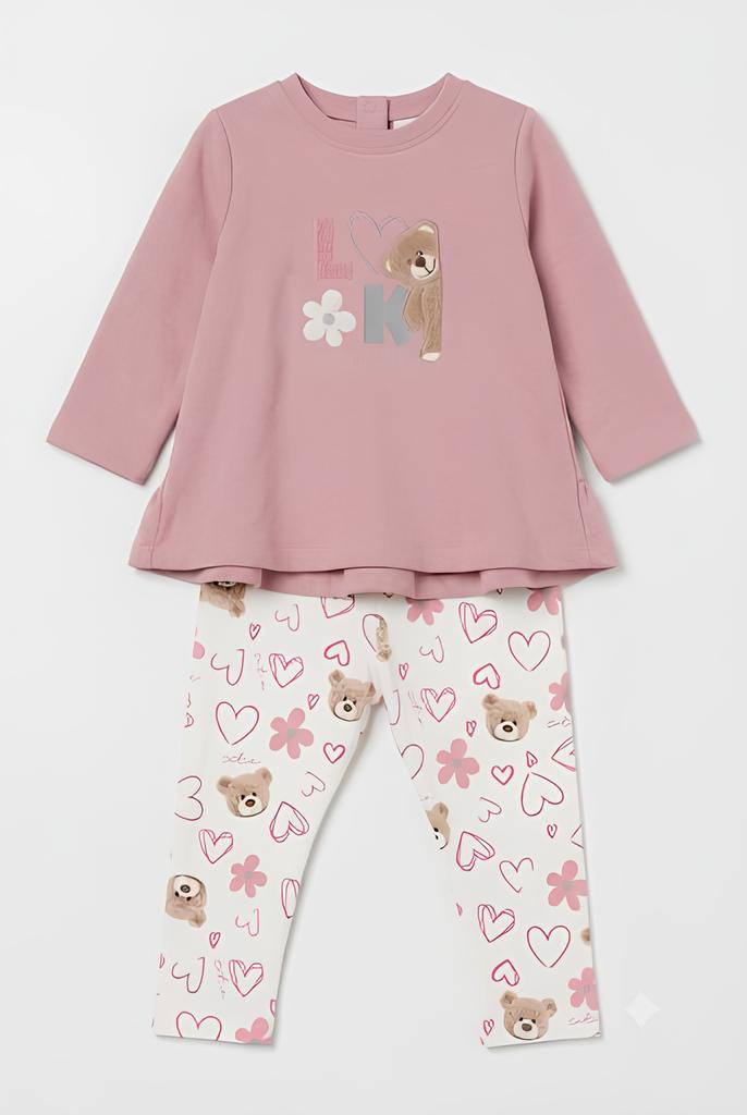 YOURS COMPLETO 2 PZ. NEONATA. COTONE FELPATO.