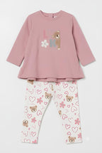 YOURS COMPLETO 2 PZ. NEONATA. COTONE FELPATO.